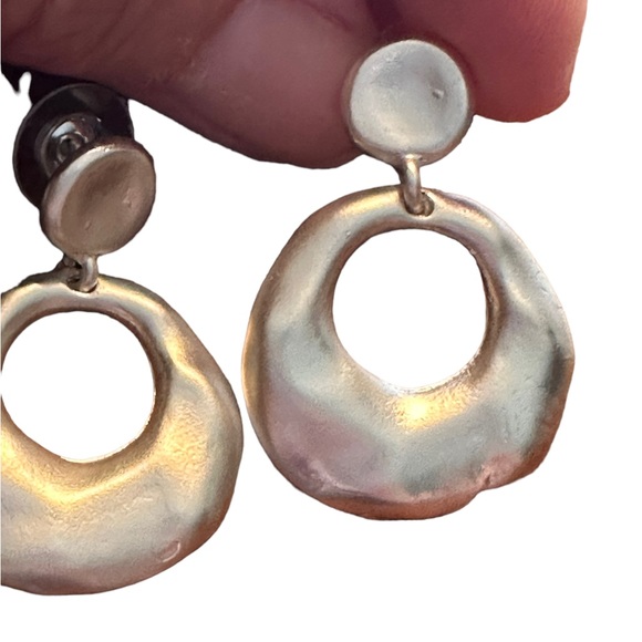 Boho Style Imperfectly Round Geometric Drop Earrings - Picture 3 of 4